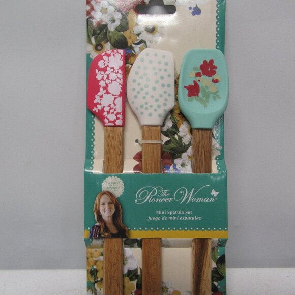 NWT! Pioneer Woman Ree Drummond 3Pc Set of Mini Silicone Kitchen Spatulas - Picture 4 of 4